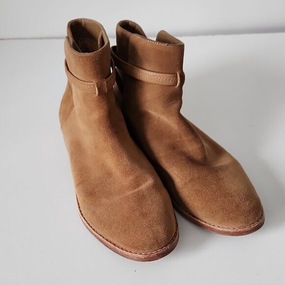 JOIE | Suede Presley Ankle Boots Camel Tan Sz 37 - Picture 3 of 6